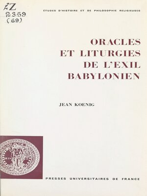 cover image of Oracles et liturgies de l'exil babylonien